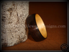 Bentwood Ring - Macassar Ebony Wood Ring (Dark) with Birch Liner handcrafted bentwood wooden rings wood wedding ring engagement