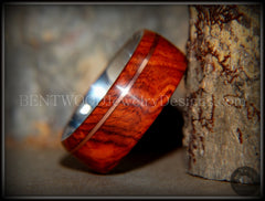 Bentwood Ring - "Rarity" Amboyna Burl Wood Ring on 316L Stainless Steel Comfort Fit Core Copper Inlay handcrafted bentwood wooden rings wood wedding ring engagement