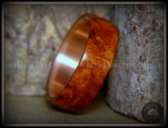 Bentwood Ring - "Rarity" Amboyna Burl Wood Ring with Copper Steel Comfort Fit Metal Core handcrafted bentwood wooden rings wood wedding ring engagement