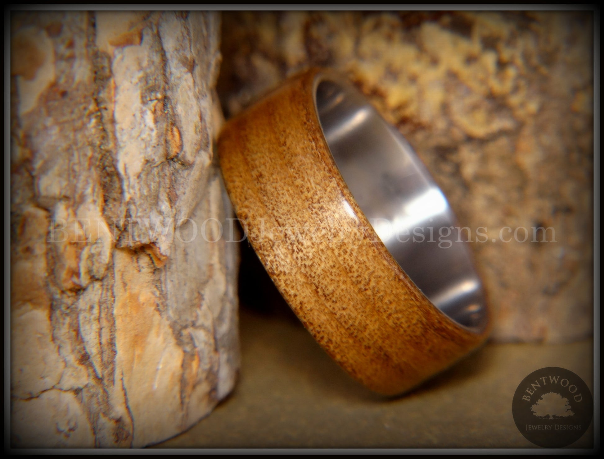 Bentwood Ring - "Preserved" Ancient Kauri on Titanium Core handcrafted bentwood wooden rings wood wedding ring engagement