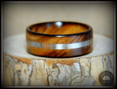 Bentwood Ring - "Ole Smoky Silver" Olive Wood Ring Silver Inlay handcrafted bentwood wooden rings wood wedding ring engagement