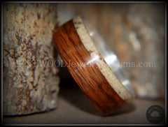 Bentwood Ring - Rosewood and Offset Beach Sand Inlay on Silver Core handcrafted bentwood wooden rings wood wedding ring engagement
