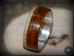 Bentwood Ring - Rosewood and Offset Beach Sand Inlay on Silver Core handcrafted bentwood wooden rings wood wedding ring engagement