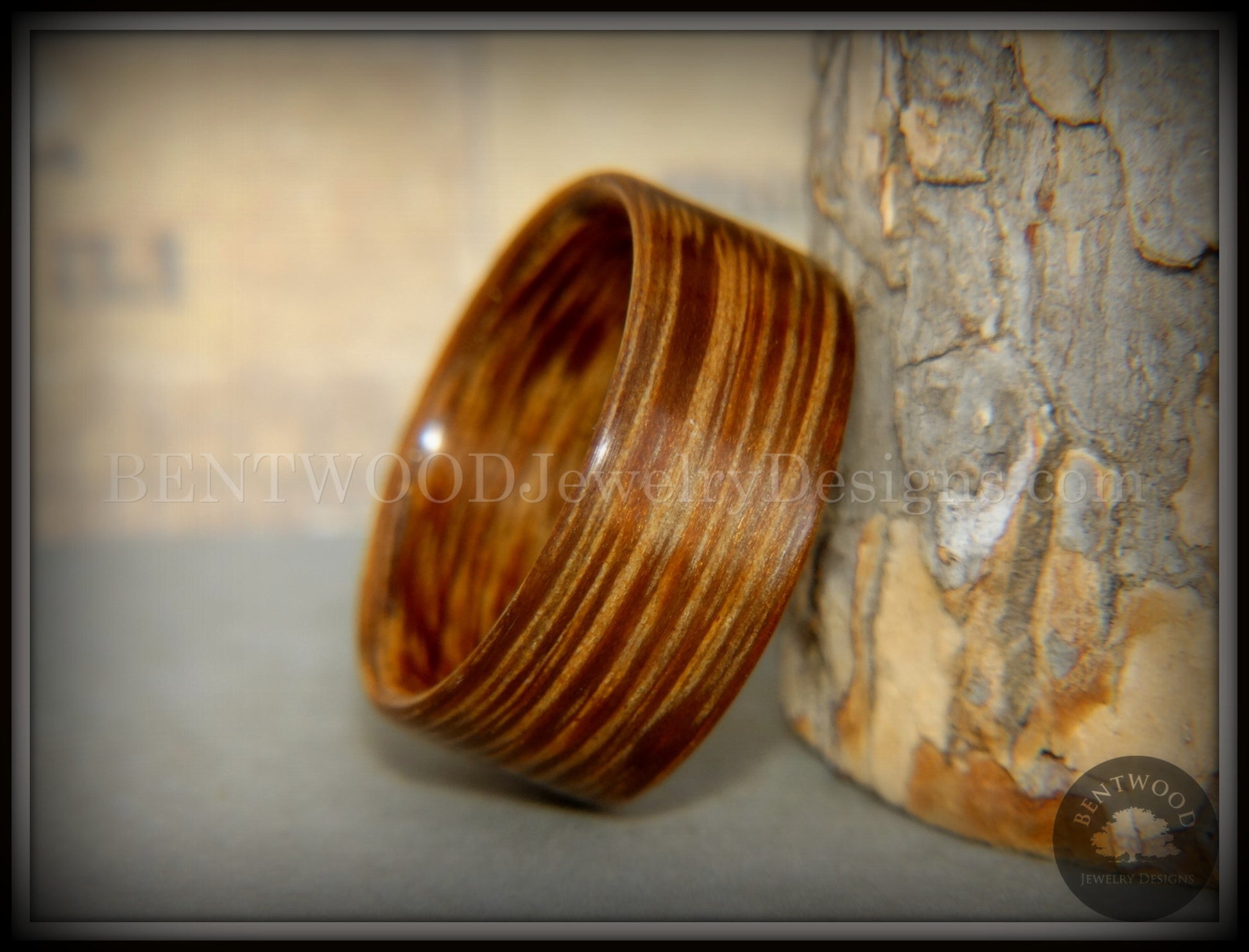 Bentwood Ring - Brazilian Brownheart Wood Ring handcrafted bentwood wooden rings wood wedding ring engagement