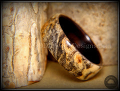 Bentwood Ring - Buckeye Burl on Ebony Wood Ring handcrafted bentwood wooden rings wood wedding ring engagement