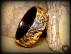 Bentwood Ring - Buckeye Burl on Ebony Wood Ring handcrafted bentwood wooden rings wood wedding ring engagement
