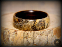 Bentwood Ring - Buckeye Burl on Ebony Wood Ring handcrafted bentwood wooden rings wood wedding ring engagement