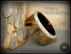 Bentwood Ring - Buckeye Burl on Ebony Beach Sand Inlay Wood Ring handcrafted bentwood wooden rings wood wedding ring engagement