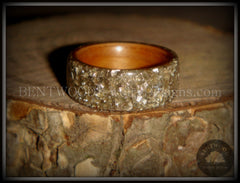 Bentwood Ring - Cherry Wood Ring with Full Silver Glass Inlay handcrafted bentwood wooden rings wood wedding ring engagement