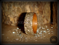 Bentwood Ring - Cherry Wood Ring with Full Silver Glass Inlay handcrafted bentwood wooden rings wood wedding ring engagement