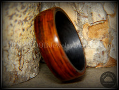 Bentwood Ring - "Coco Loco" Cocobolo Wood on Carbon Fiber Core handcrafted bentwood wooden rings wood wedding ring engagement