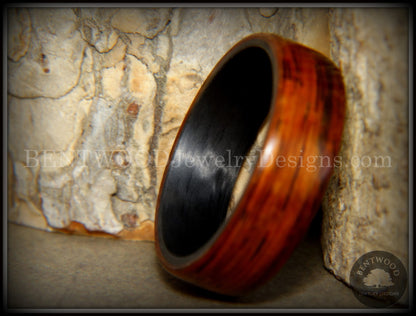 Bentwood Ring - "Coco Loco" Cocobolo Wood on Carbon Fiber Core handcrafted bentwood wooden rings wood wedding ring engagement