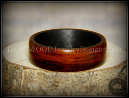 Bentwood Ring - "Coco Loco" Cocobolo Wood on Carbon Fiber Core handcrafted bentwood wooden rings wood wedding ring engagement
