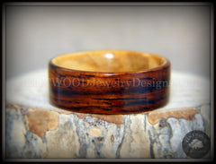 Bentwood Ring - "Exotic Union" Cocobolo on Olivewood Classic Wooden Ring handcrafted bentwood wooden rings wood wedding ring engagement