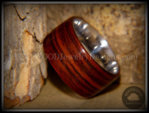 Bentwood Ring - Cocobolo Wood Ring with Surgical Grade Stainless Steel Comfort Fit Metal Core
