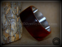 Bentwood Ring - "Crimson" Sandalwood Surgical Steel Core Comfort Fit handcrafted bentwood wooden rings wood wedding ring engagement