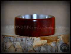 Bentwood Ring - "Crimson" Sandalwood Surgical Steel Core Comfort Fit handcrafted bentwood wooden rings wood wedding ring engagement