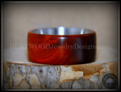 Bentwood Ring - "Crimson" Sandalwood Surgical Steel Core Comfort Fit handcrafted bentwood wooden rings wood wedding ring engagement