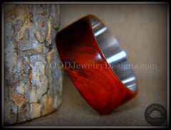 Bentwood Ring - "Crimson" Sandalwood Surgical Steel Core Comfort Fit handcrafted bentwood wooden rings wood wedding ring engagement