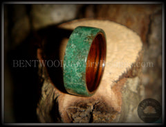 Bentwood Ring - Rosewood Wood Ring Liner with Full Fuchsite Inlay handcrafted bentwood wooden rings wood wedding ring engagement