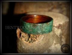 Bentwood Ring - Rosewood Wood Ring Liner with Full Fuchsite Inlay handcrafted bentwood wooden rings wood wedding ring engagement