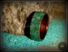 Bentwood Ring - Rosewood Wood Ring Liner with Full Fuchsite Inlay handcrafted bentwood wooden rings wood wedding ring engagement