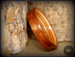 Bentwood Ring - Etimoe and Birch Boat Deck Ply Core handcrafted bentwood wooden rings wood wedding ring engagement