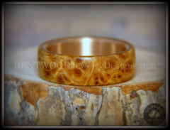 Bentwood Ring - "Rarity" Afzelia Burl Wood Ring with Bronze Steel Comfort Fit Metal Core handcrafted bentwood wooden rings wood wedding ring engagement
