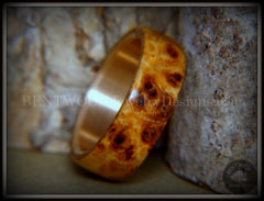 Bentwood Ring - "Rarity" Afzelia Burl Wood Ring with Bronze Steel Comfort Fit Metal Core handcrafted bentwood wooden rings wood wedding ring engagement