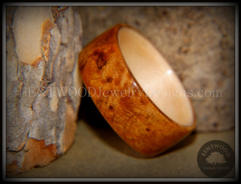 Bentwood Ring - Golden Amboyna Burl with Canadian Maple Liner