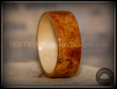 Bentwood Ring - Golden Amboyna Burl with Canadian Maple Liner handcrafted bentwood wooden rings wood wedding ring engagement