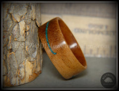 Bentwood Ring - "Honduran" Mahogany Wood Ring with Chrysocolla Inlay handcrafted bentwood wooden rings wood wedding ring engagement