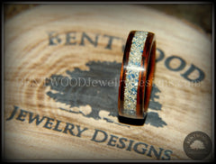 Bentwood Ring - Kingwood Wooden Ring with Bentwood Kingwood Wood Rings with Silver/Blue Glass Inlay handcrafted bentwood wooden rings wood wedding ring engagement
