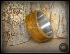 Bentwood Ring - Laurel Burl Wood Ring with Surgical Grade Stainless Steel Comfort Fit Metal Core handcrafted bentwood wooden rings wood wedding ring engagement