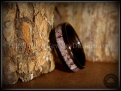 Bentwood Ring - Macassar Ebony Wood Ring and Charoite Stone Inlay handcrafted bentwood wooden rings wood wedding ring engagement