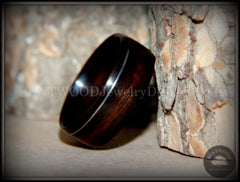Bentwood Ring - Macassar Ebony with Offset Silver Inlay handcrafted bentwood wooden rings wood wedding ring engagement