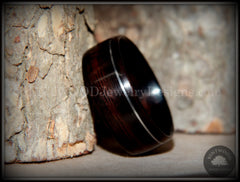 Bentwood Ring - Macassar Ebony with Offset Silver Inlay handcrafted bentwood wooden rings wood wedding ring engagement