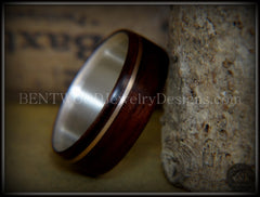 Bentwood Ring - "Acoustic Minimalist" Macassar Ebony Wood Ring on Fine Silver Core with Bronze Acoustic Guitar String Inlay handcrafted bentwood wooden rings wood wedding ring engagement