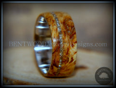 Bentwood Ring - "Remembrance" Maple Burl Cremation Ash Inlay on Surgical Steel Core handcrafted bentwood wooden rings wood wedding ring engagement