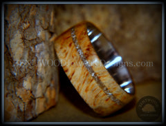 Bentwood Ring - "Remembrance" Maple Burl Cremation Ash Inlay on Surgical Steel Core handcrafted bentwood wooden rings wood wedding ring engagement