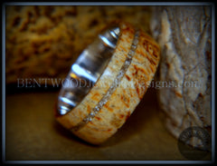 Bentwood Ring - "Remembrance" Maple Burl Cremation Ash Inlay on Surgical Steel Core handcrafted bentwood wooden rings wood wedding ring engagement