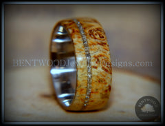 Bentwood Ring - "Remembrance" Maple Burl Cremation Ash Inlay on Surgical Steel Core handcrafted bentwood wooden rings wood wedding ring engagement