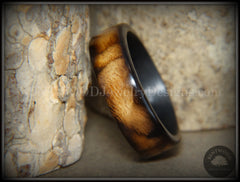 Bentwood Ring - "New Smokey" Bethlehem Olivewood Smoked on Carbon Fiber Core handcrafted bentwood wooden rings wood wedding ring engagement