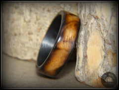 Bentwood Ring - "New Smokey" Bethlehem Olivewood Smoked on Carbon Fiber Core handcrafted bentwood wooden rings wood wedding ring engagement