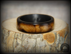 Bentwood Ring - "New Smokey" Bethlehem Olivewood Smoked on Carbon Fiber Core handcrafted bentwood wooden rings wood wedding ring engagement