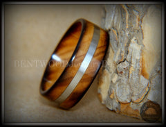 Bentwood Ring - "Ole Smoky Silver" Olive Wood Ring Silver Inlay handcrafted bentwood wooden rings wood wedding ring engagement