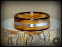 Bentwood Ring - "Ole Smoky Silver" Olive Wood Ring Silver Inlay handcrafted bentwood wooden rings wood wedding ring engagement
