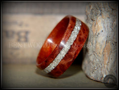 Bentwood Ring - "Sequoia" Redwood Burl Wood Ring with Silver Glass Inlay handcrafted bentwood wooden rings wood wedding ring engagement