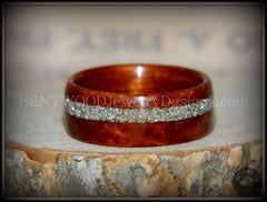 Bentwood Ring - "Sequoia" Redwood Burl Wood Ring with Silver Glass Inlay handcrafted bentwood wooden rings wood wedding ring engagement