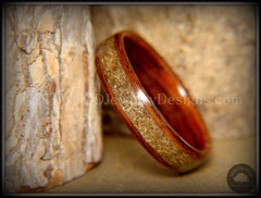 Bentwood Ring - Santos Rosewood w/ Brass Shavings Inlay handcrafted bentwood wooden rings wood wedding ring engagement
